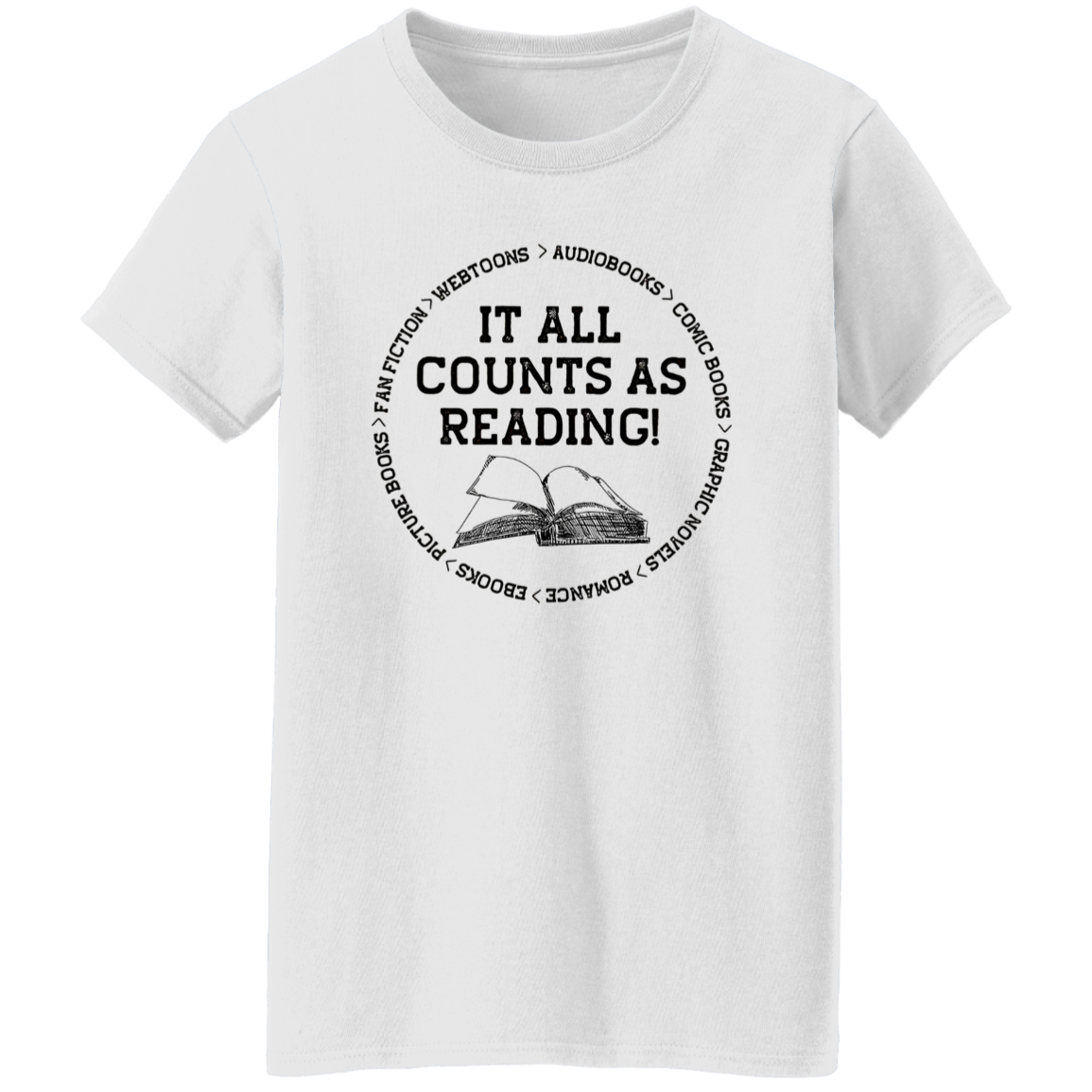 It All Counts As Reading Teacher Vintage  G500L Ladies' 5.3 oz. T-Shirt - letter - WOMEN