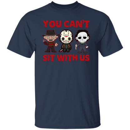 You Can’t Sit With Us Horror Movies Halloween Funny T-Shirt - leleart