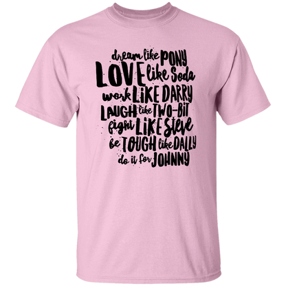 The Outsiders Character Names Funny Literature Teacher Vintage T-Shirt