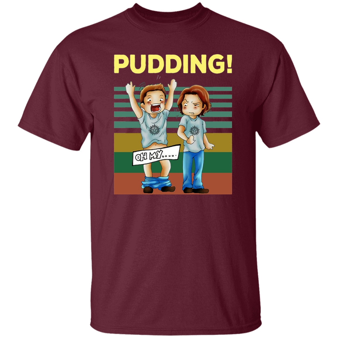 Pudding Dean & Sam Winchester Oh My Funny TV Series Vintage T-Shirt
