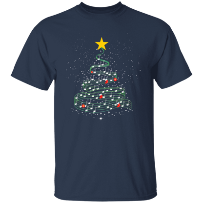 Music Note Christmas Tree Teacher Vintage Unisex  T-Shirt - letter