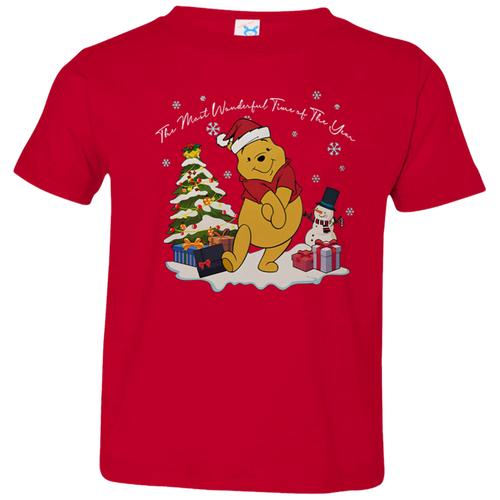Pooh Christmas The Most Wonderful Time Of The Year 3321 Toddler Jersey T-Shirt - maria