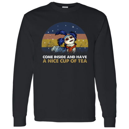 Labyrinth Worm Come Inside And Have A Nice Cup Of Tea Vintage  T-Shirt 5.3 oz. - LONG SLEEVE