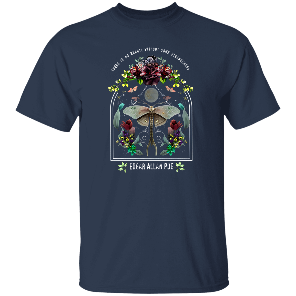 There Is No Beauty Without Some Strangeness Edgar Alan Poe Funny Halloween Teacher Vintage T-Shirt