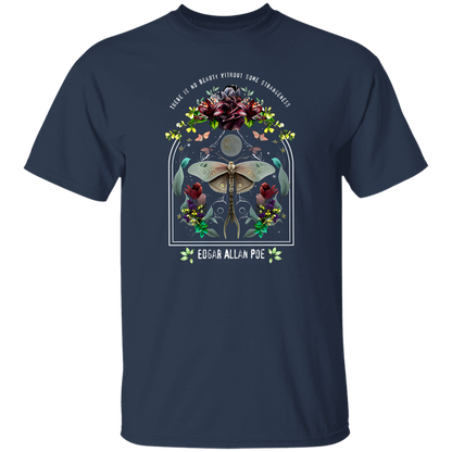 There Is No Beauty Without Some Strangeness Edgar Alan Poe Funny Halloween Teacher Vintage T-Shirt