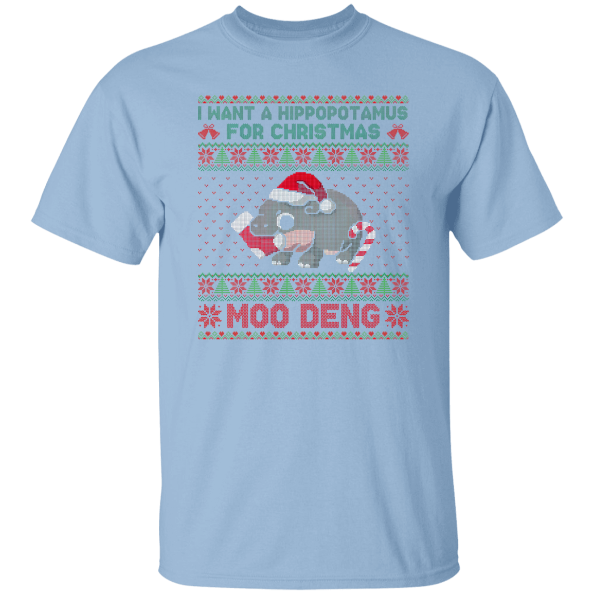 Moo Deng Christmas Friend Vintage T-Shirt, Best Friends Shirt, Moo Deng Shirt, Cute Christmas ShirtG500 5.3 oz. T-Shirt