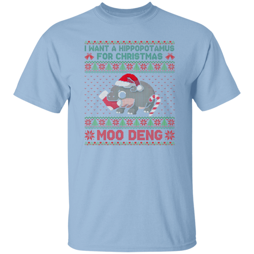 Moo Deng Christmas Friend Vintage T-Shirt, Best Friends Shirt, Moo Deng Shirt, Cute Christmas ShirtG500 5.3 oz. T-Shirt