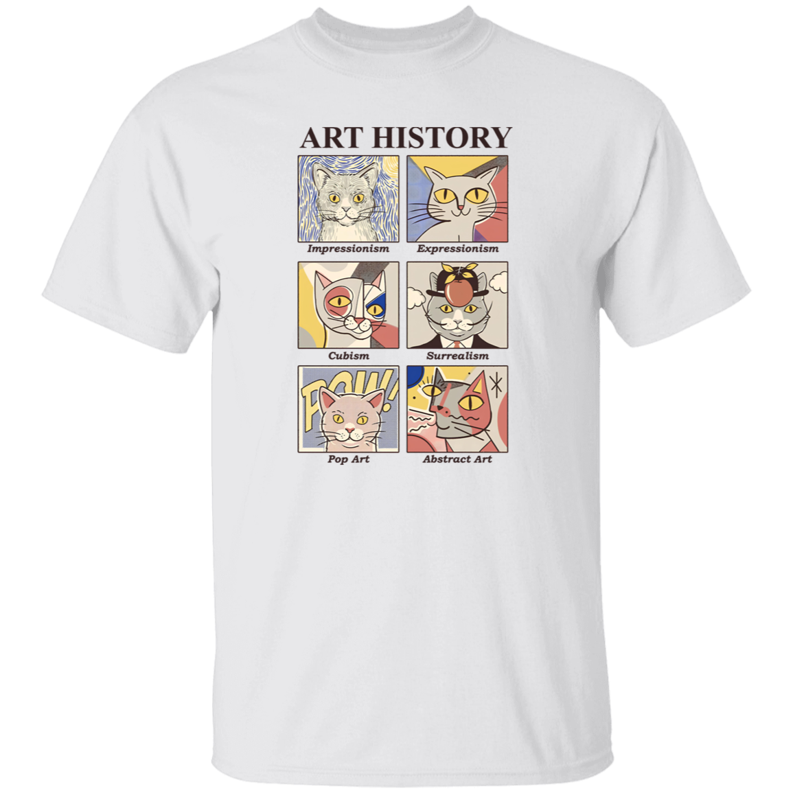 Art History Cat Teacher Vintage Unisex T-Shirt - letter