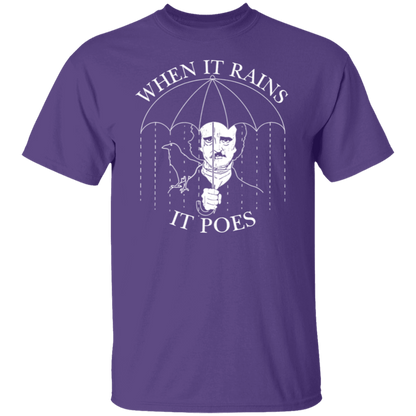 When It Rains It Poes Teacher T-Shirt - CDCraft