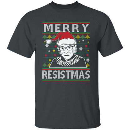 Merry Resistmas Ruth Bader Ginsburg Ugly Christmas Unisex  T-Shirt - lucy - 96566245
