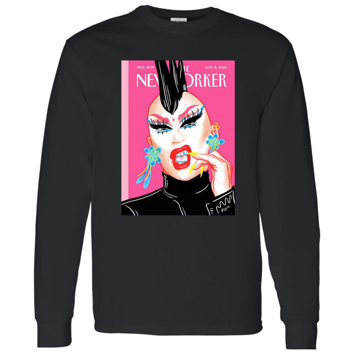 G540 LS T-Shirt 5.3 oz. The New Yorker Magazine Cover The Look Of Pride By Sasha Velour Unisex T-Shirt