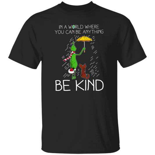 In A World Where You Can Be Anything Be Kind Teacher T-Shirt - lapicta