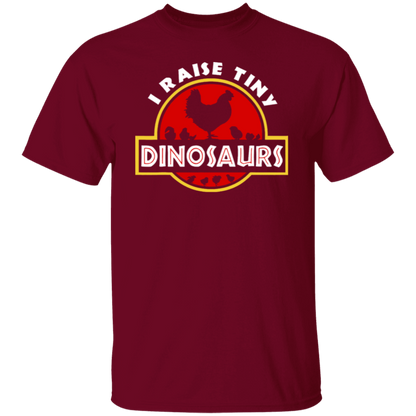 I Raise Tiny Dinosaurs Tee Funny Chicken Lover Farmer Gift Vintage T-Shirt - leleart