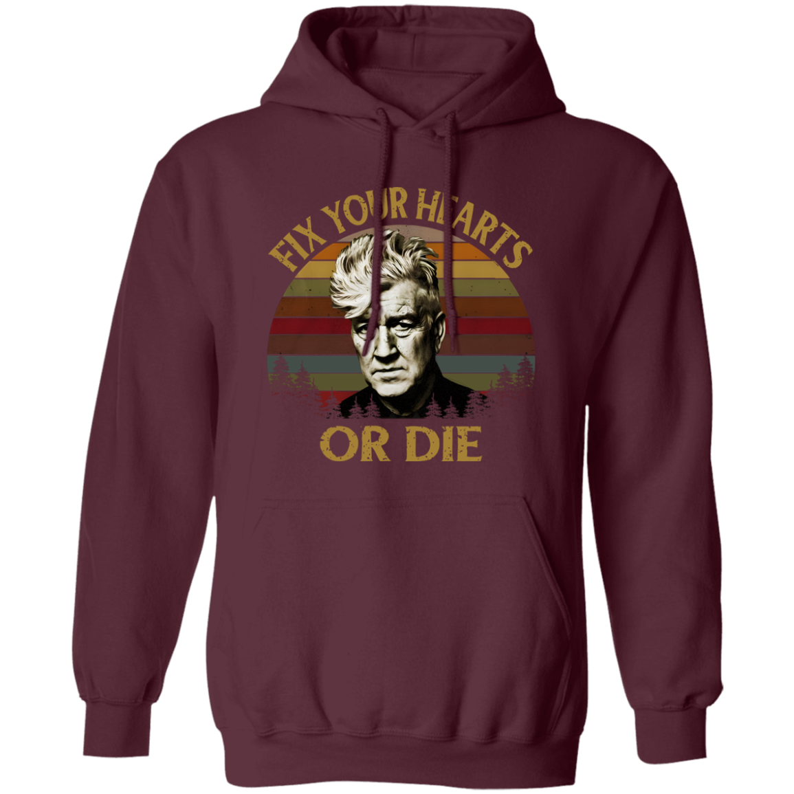 Retro Fix Your Hearts Or Die Vintage  Gildan Pullover Hoodie