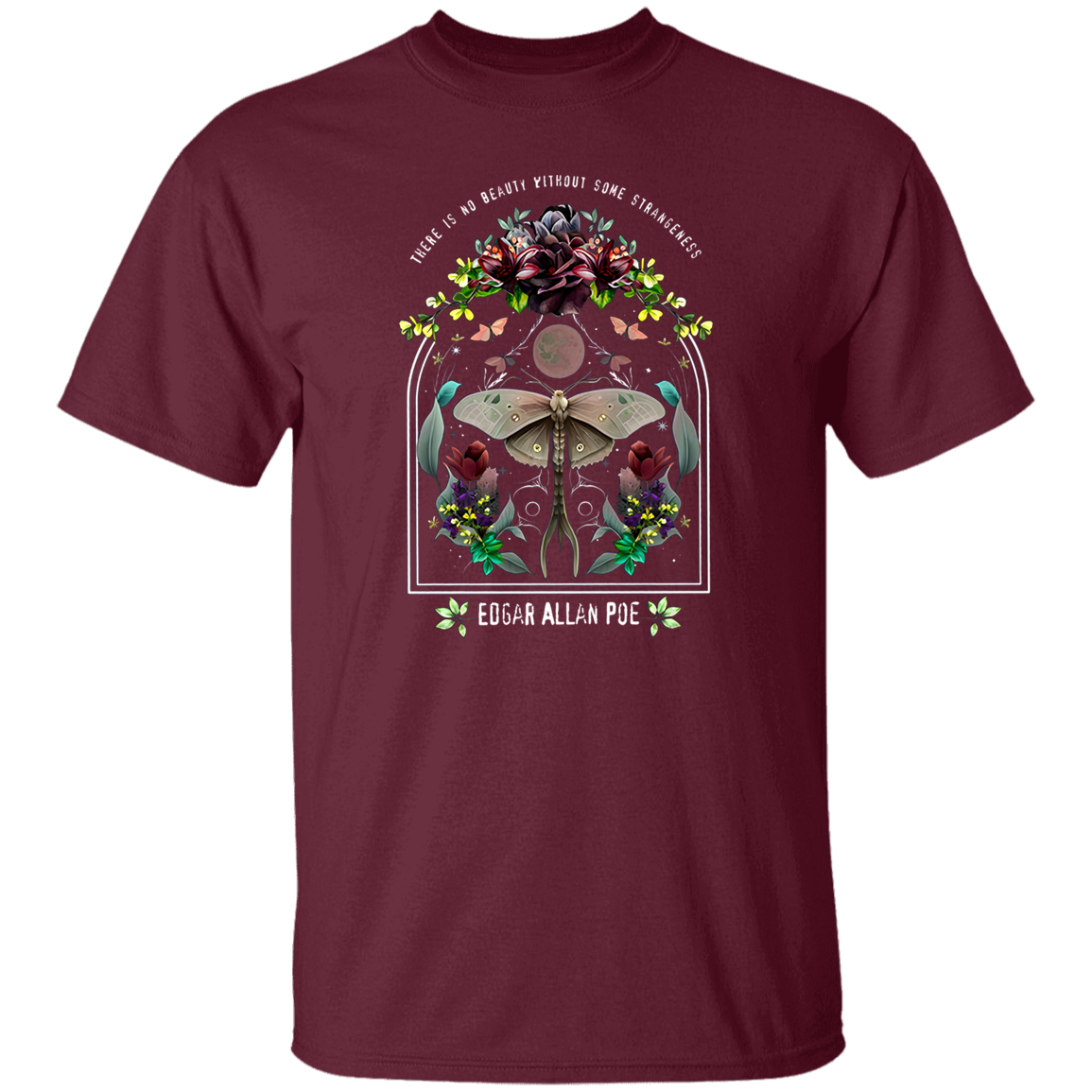 There Is No Beauty Without Some Strangeness Edgar Alan Poe Funny Halloween Teacher Vintage T-Shirt