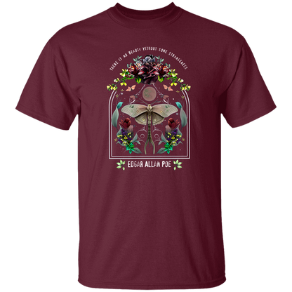 There Is No Beauty Without Some Strangeness Edgar Alan Poe Funny Halloween Teacher Vintage T-Shirt