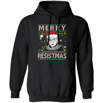 Merry Resistmas Ruth Bader Ginsburg Ugly Christmas G185 Pullover Hoodie - 96566245 - lucy
