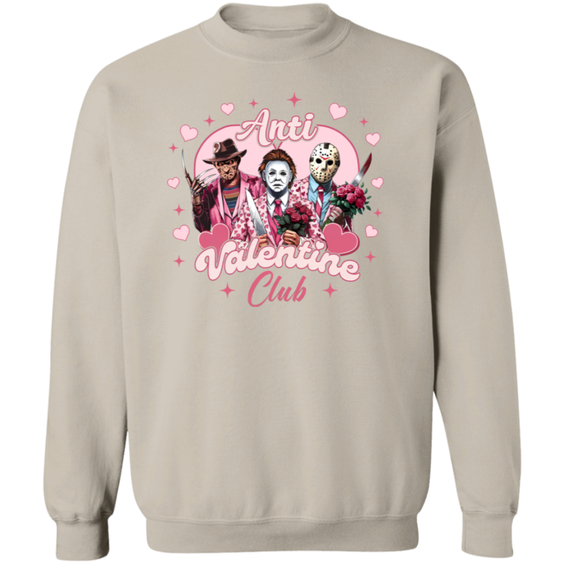 Anti Valentine Club Horror Friends Crewneck Pullover Sweatshirt - ID30122424