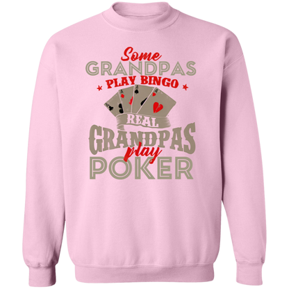 Real Grandpas Play Poker Funny Card Player Casino Gambler Vintage Sweatshirt