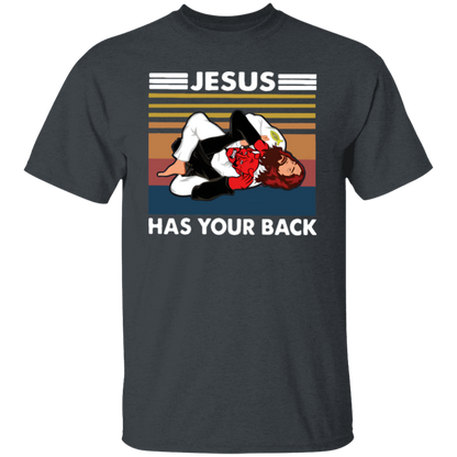 Jiu Jitsu Jesus Has Your Back Funny Christian Gift Vintage T-Shirt - leleart
