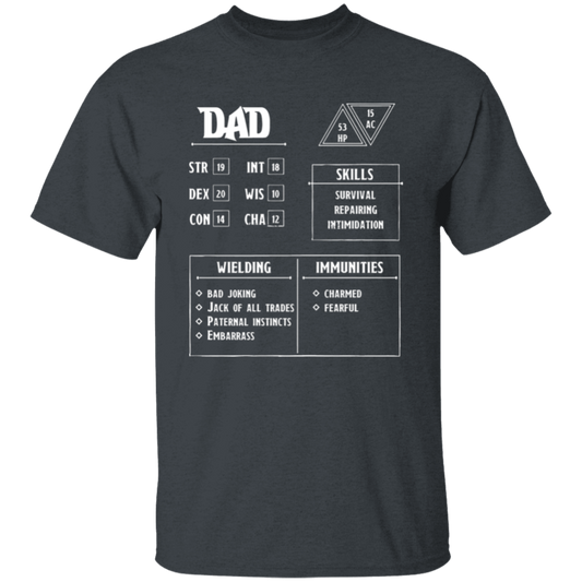 Dad Character Sheet Unisex T-Shirt - pelyn