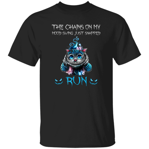Funny Cat The Chains On My Mood Swing Just Snapped Run for Halloween Vintage T-Shirt
