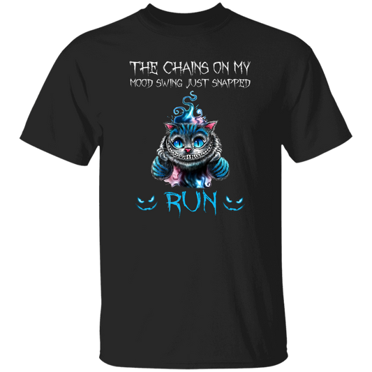 Funny Cat The Chains On My Mood Swing Just Snapped Run for Halloween Vintage T-Shirt
