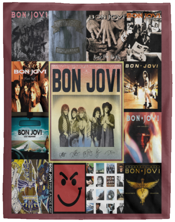 Bon Jovi Hard Rock Fleece Blanket, Premium Sherpa Blanket, Rock Band Blanket, Jon Bon Jovi Blanket, Bon Jovi Quilt, Rock Music Lover GiftVPL Cozy Plush Fleece Blanket - 60x80