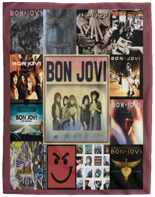 Bon Jovi Hard Rock Fleece Blanket, Premium Sherpa Blanket, Rock Band Blanket, Jon Bon Jovi Blanket, Bon Jovi Quilt, Rock Music Lover GiftVPL Cozy Plush Fleece Blanket - 60x80