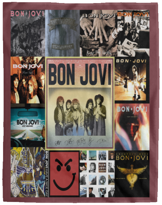 Bon Jovi Hard Rock Fleece Blanket, Premium Sherpa Blanket, Rock Band Blanket, Jon Bon Jovi Blanket, Bon Jovi Quilt, Rock Music Lover GiftVPL Cozy Plush Fleece Blanket - 60x80