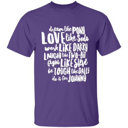 The Outsiders Character Names Funny Literature Teacher Vintage T-Shirt - YOUTH