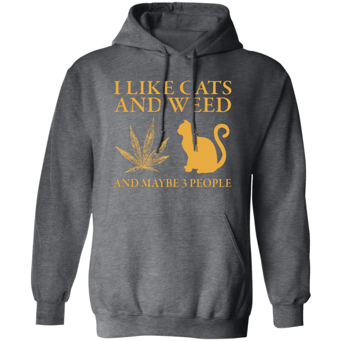 I Like Cats And Weed And Maybe 3 People Vintage  Pullover Hoodie
