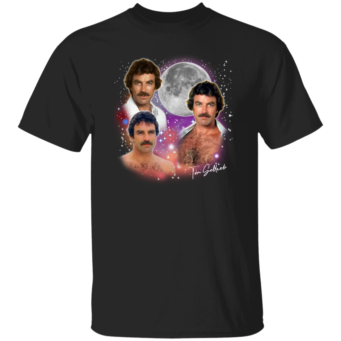 Tom Selleck Full Moon Vintage T-Shirt, Tom Selleck Shirt, Thomas William Selleck Shirt, Actor Shirt, Writer Shirt, Thomas Selleck ShirtG500 5.3 oz. T-Shirt