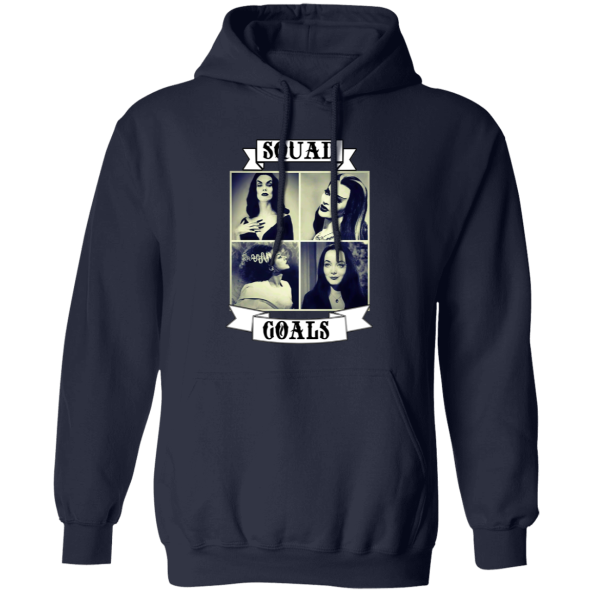Squad Goals Vampira Morticia Adams Lily Munster Bride Of Frankenstein Gothic  Hoodie