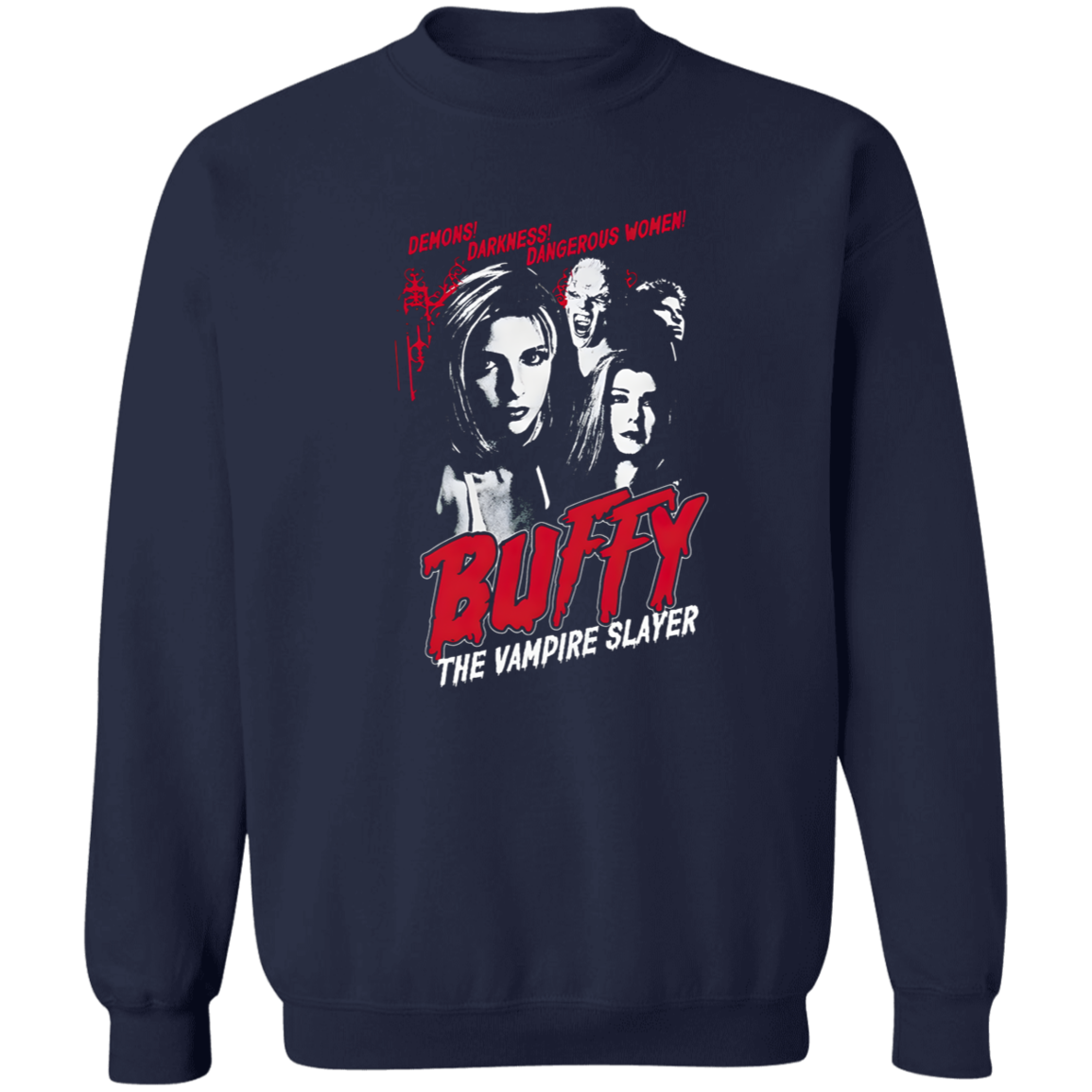 G180 Gildan Crewneck Pullover Sweatshirt Buffy The Vampire Slayer Buffy Unisex Vintage T-Shirt