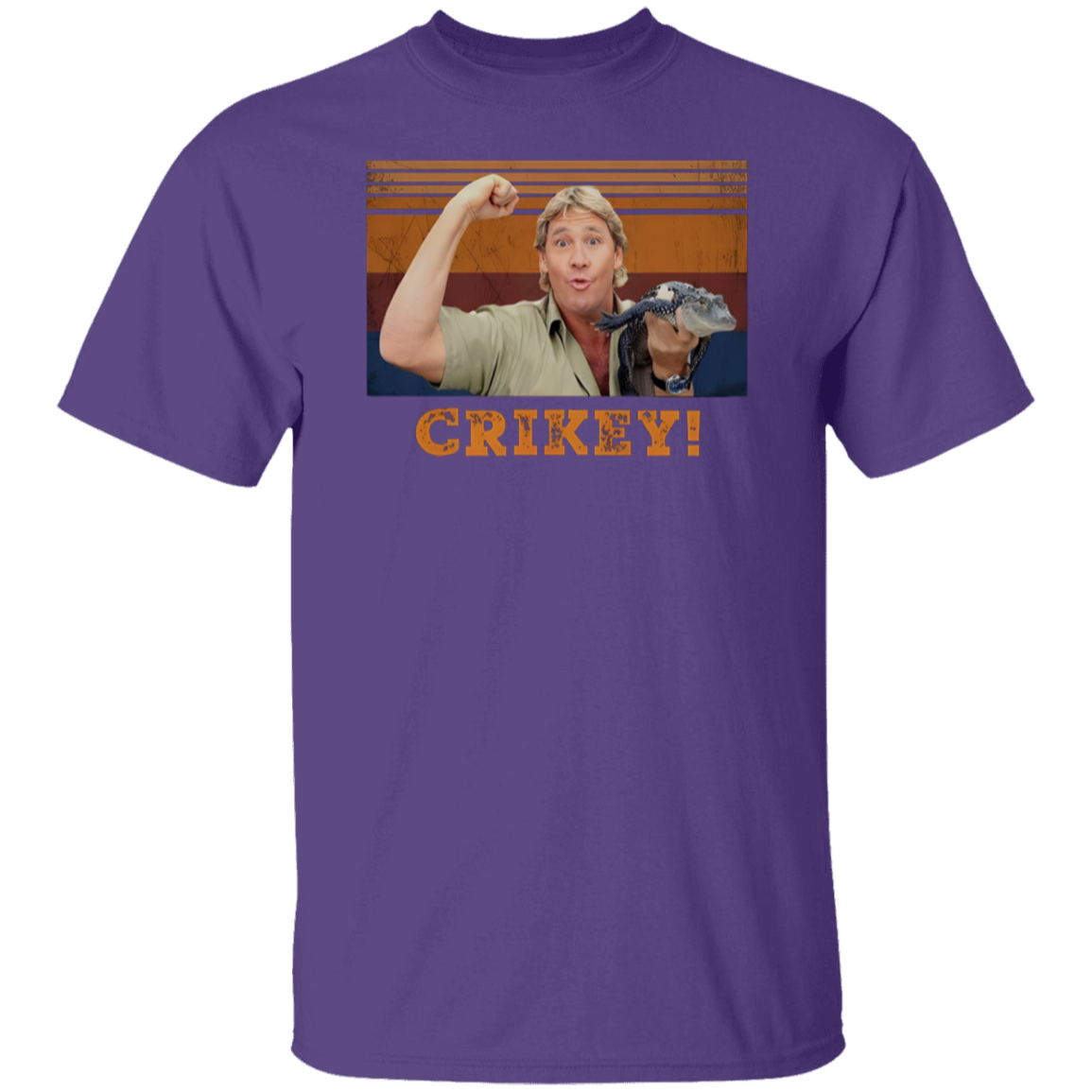 Steve Irwin Animal Lover Crikey Black T-Shirt - leleart