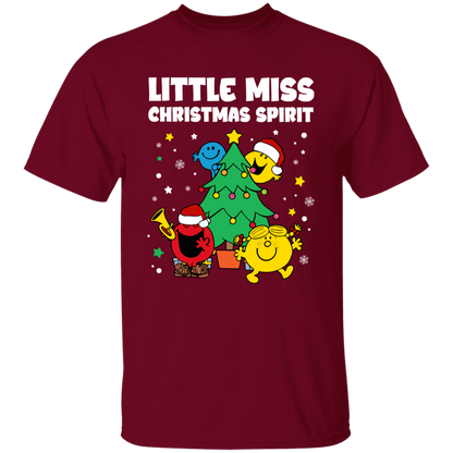 Little Miss Christmas Spirit Teacher Vintage Unisex  T-Shirt - letter