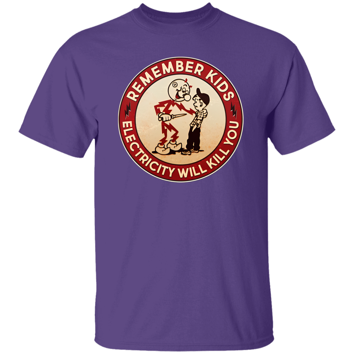 Funny Retro Vintage Electricity Will Kill You Emblem Vintage T-Shirt