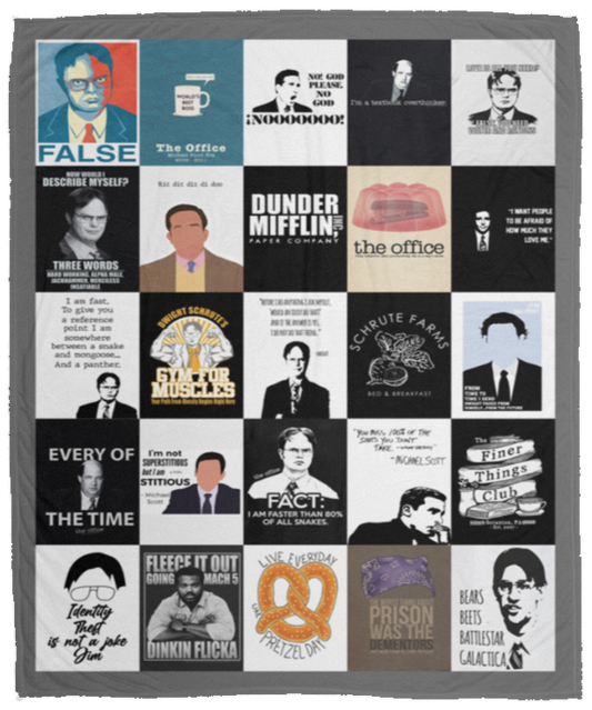 The Office TV Show Classic Movie Fleece Blanket, Premium Sherpa Blanket, The Office TV Series Blanket, The Office Blanket, The Office Quilt	VPM Cozy Plush Fleece Blanket - 50x60