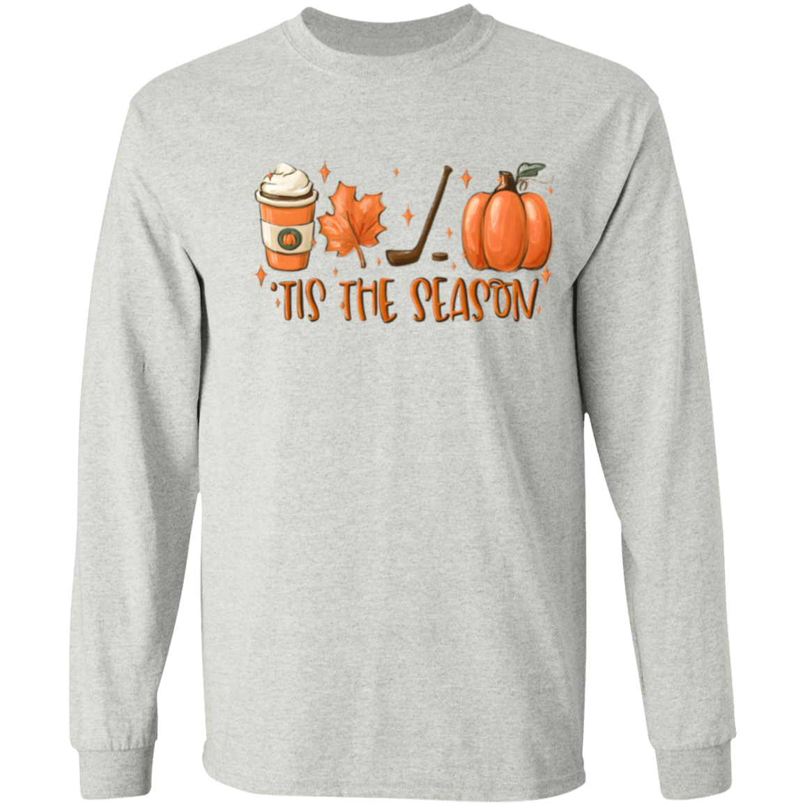 Tis The Season Hockey Latte Pumpkin G540 LS T-Shirt 5.3 oz. - maria