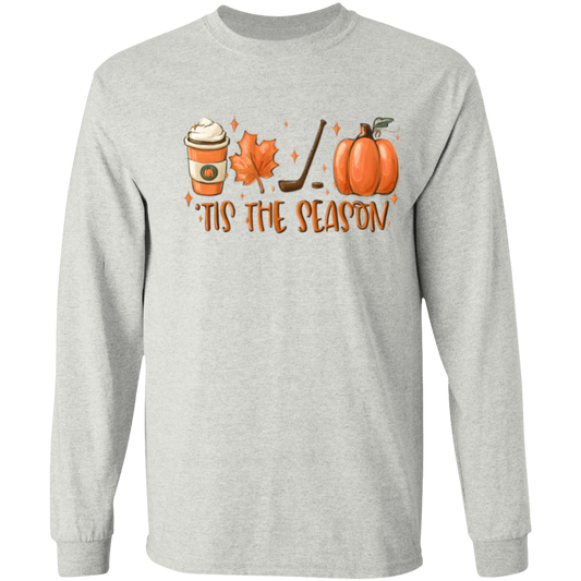 Tis The Season Hockey Latte Pumpkin G540 LS T-Shirt 5.3 oz. - maria