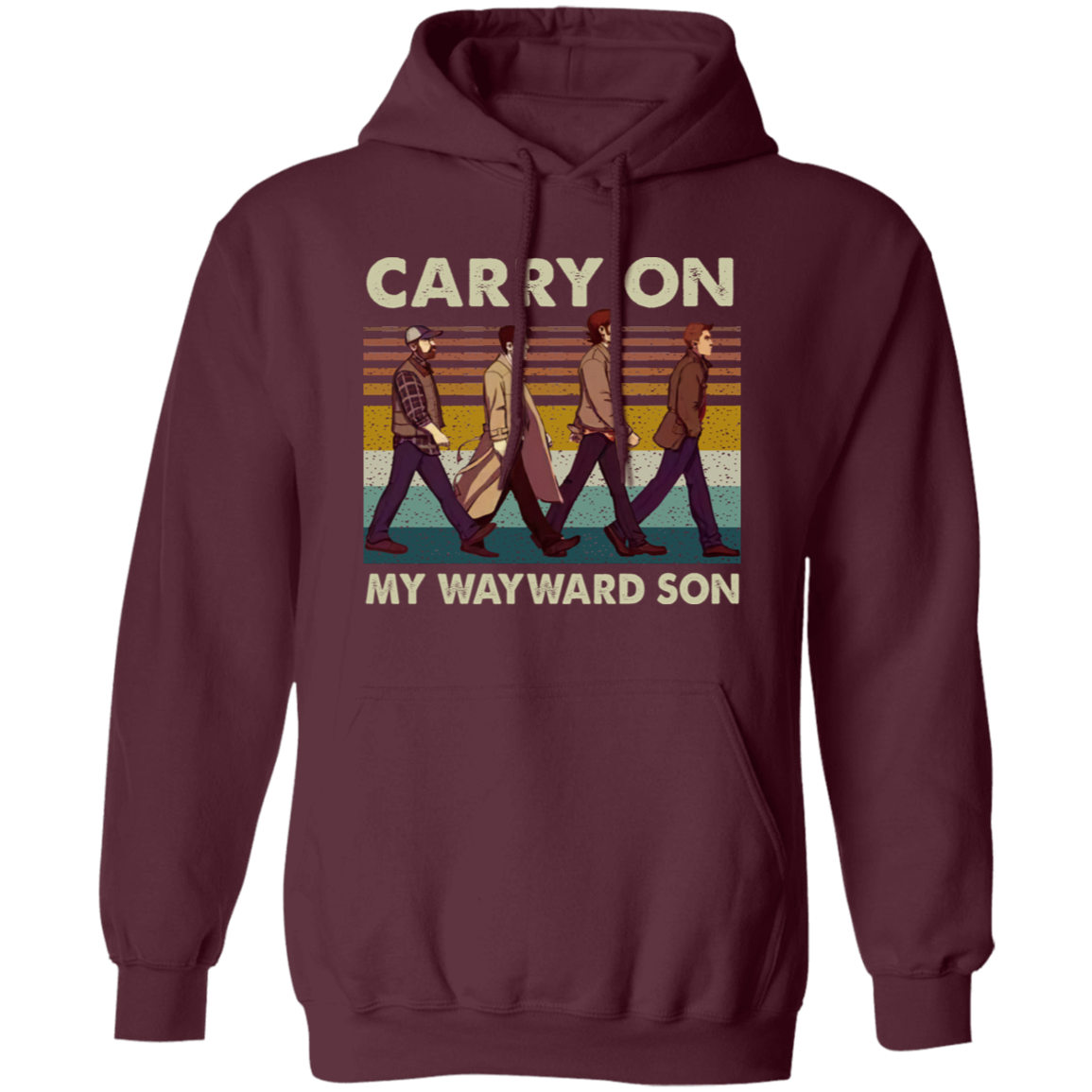 Supernatural Carry On My Wayward Son Vintage Gildan Pullover Hoodie - 98033316