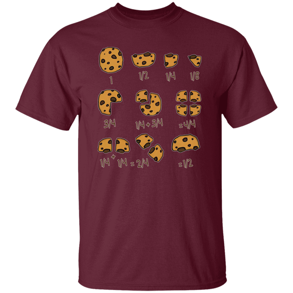 Cookie Fractional Numbers Math Teacher T-Shirt - CDCraft