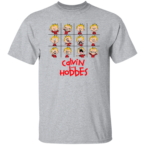 Calvin And Hobbes Expressions American Comic Unisex  T-Shirt - jasmine