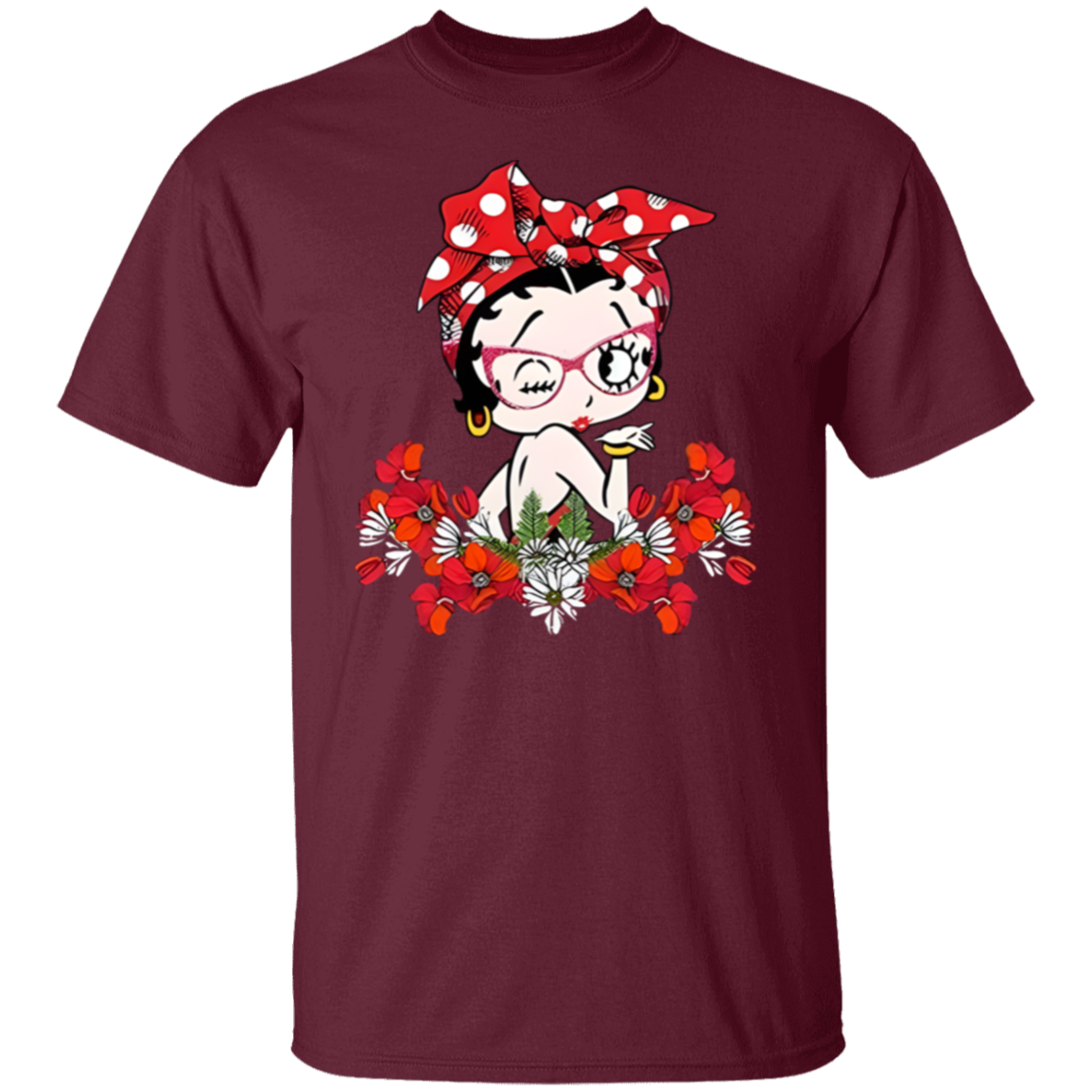 Betty Boop Flower  T-Shirt - leleart