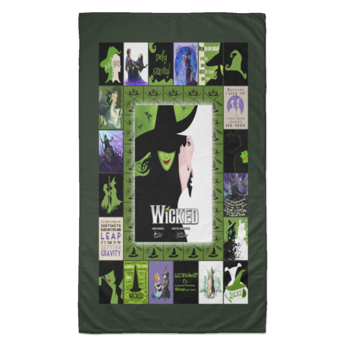 Wicked Fleece Blanket, Premium Sherpa Blanket, Wicked Blanket, Musical Quilt, Wicked Musical Blanket	S6BATL Towel - 35x60