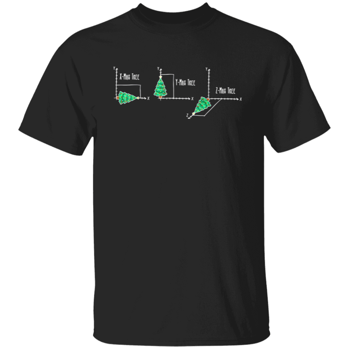 Mathematical Coordinates Christmas Tree Teacher  T-Shirt