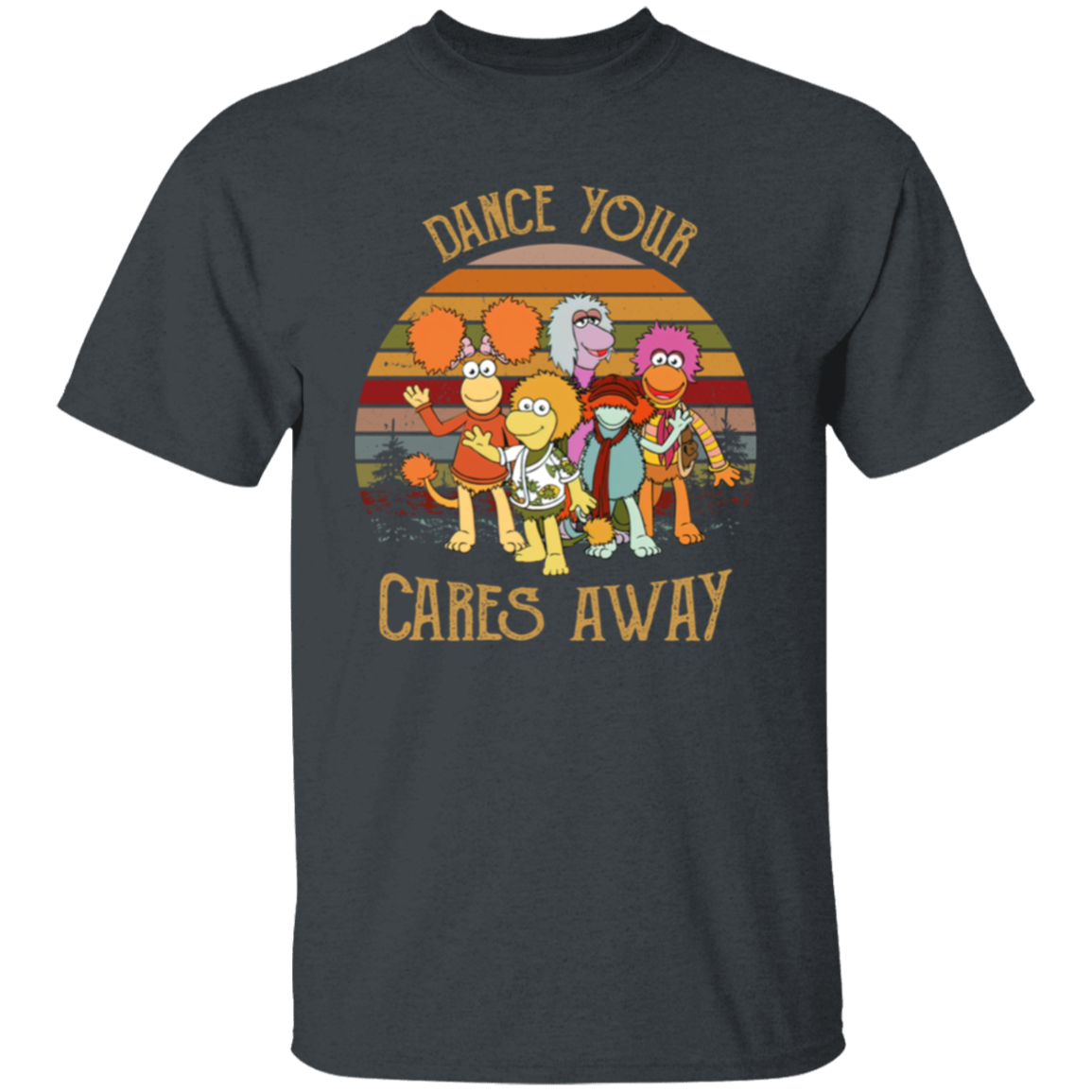 Fraggle Rock Dance Your Cares Away Sunset T-Shirt
