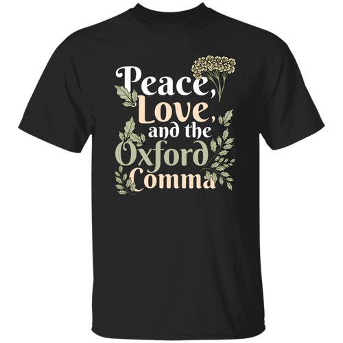 Peace Love And The Oxford Comma Teacher Vintage T-Shirt