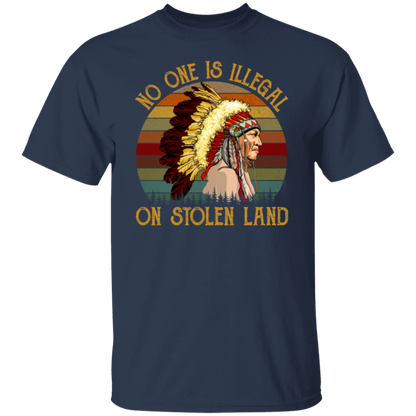No One Is Illegal On Stolen Land Vintage T-Shirt - leleart